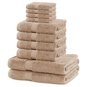 DecoKing Zestaw ręczników Marina beżowy, 4 szt. 30 x 50 cm, 4 szt. 50 x 100 cm