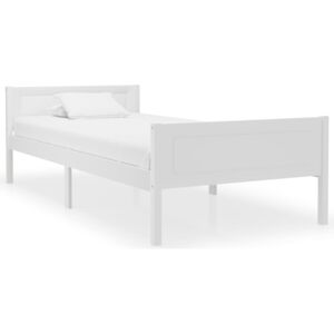 Rama łóżka z litego drewna sosnowego, biała, 90 x 200 cm
