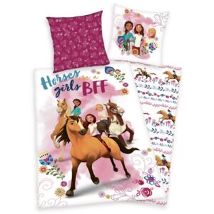 Dziecięca pościel bawełniana Spirit Horses girls, 140 x 200 cm, 70 x 90 cm