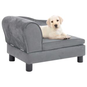 Sofa dla psa, szara, 57x34x36 cm, pluszowa