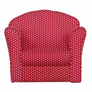 Fotel dla dzieci w groszki - czerwony
