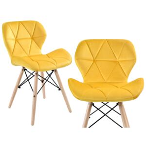 Krzesło aksamitne K-MURET VELVET DSW żółte