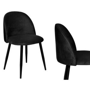 Krzesło aksamitne K-SOUL czarne