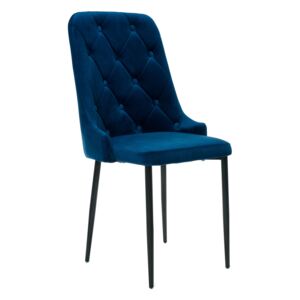 Stylowe Krzesło Tapicerowane ▪️ Migel ▪️ Welur Niebieski