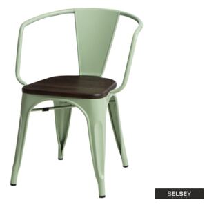 Krzesło Paris Arms Wood zielone sosna szczotkowana