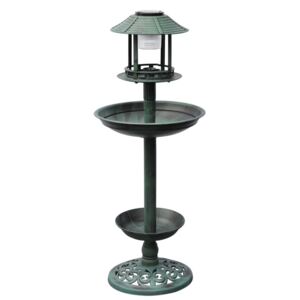 Basenik/karmnik dla ptaków z lampą solarną