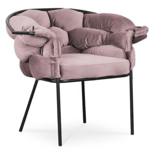 Nowoczesny fotel tapicerowany SHERRY - różowy / R62