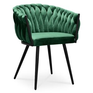 Kubełkowy fotel tapicerowany LARISSA - zielony / R38