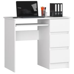 Nowoczesne biurko z półkami i szufladą Miren 4X - białe