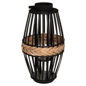 Lampion bambusowy pleciony, Ø 23 cm, czarny
