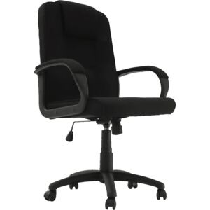 Czarny tapicerowany fotel biurowy - Velos