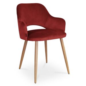 Krzesło MARCY / czerwony / noga dąb / MG31