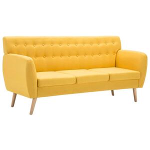3-osobowa żółta sofa pikowana - Lilia
