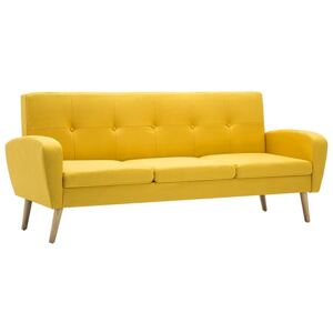 Trzyosobowa sofa pikowana żółta - Anita 3Q