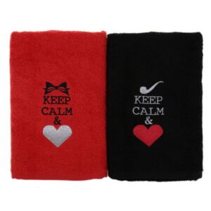 Zestaw 2 ręczników Keep Calm, 50x90 cm