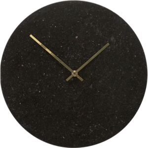 Zegar ścienny Hübsch czarny marmurowy