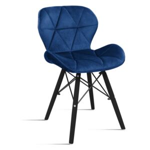Bettso krzesło Milo Velvet niebieski - noga czarna