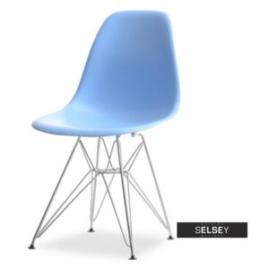Krzesło MPC rod niebieskie na chromowanych nóżkach