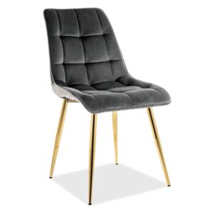 Krzesło Chic Velvet Złoty Stelaż/Szary