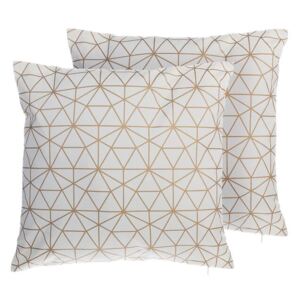 Zestaw 2 poduszek dekoracyjnych geometryczny wzór 45 x 45 cm złoty SEDUM