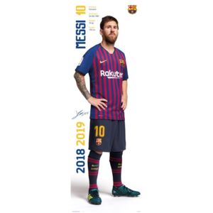 Plakat, Obraz Fc Barcelona - Messi 2018 2019, (53 x 158 cm)