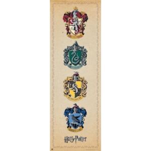 Plakat, Obraz Harry Potter - House Crests, (53 x 158 cm)