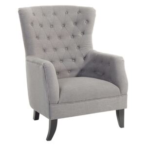 Fotel tapicerowany szary - krzesło - VIBORG