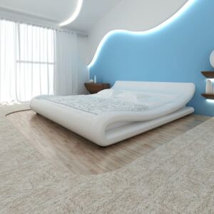 Łóżko ze sztucznej skóry białej z materacem 180 x 200 cm