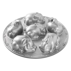Forma do ciasta NORDIC WARE Baby Bunny, srebrna, 31x31 cm