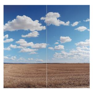 Komplet zasłon TEKSTYLIALAND Niebieskie niebo, niebieskko-brązowy, 140x240 cm