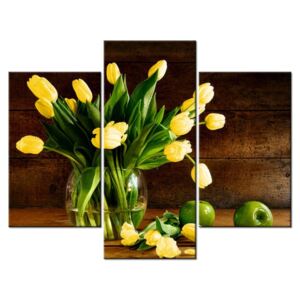 Obraz Żółte tulipany, 3 elementy, 90x70 cm