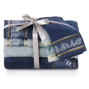 Zestaw ręczników łazienkowych PAVOS niebieski 6 szt