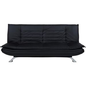 Sofa rozkładana Faith ekoskóra 196x98-123 cm czarna