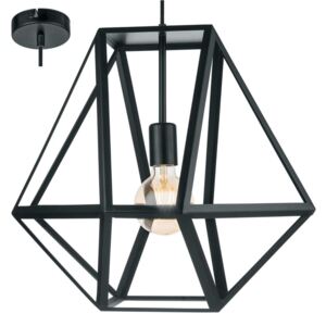 Lampa wisząca EGLO Embleton, 1x60 W, E27, czarna, 150x46 cm