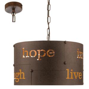 Lampa wisząca EGLO Coldingham, 1x60 W, E27, rdzawa, 150x43 cm
