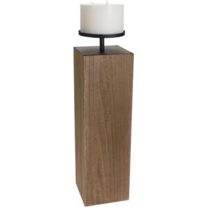 Świecznik drewniany, 17x17x56 cm