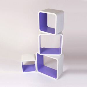 Zestaw półek VG Line Cube 02, biały, fioletowy