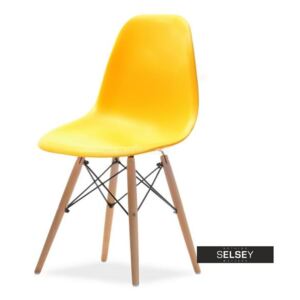 Krzesło MPC wood żółte na drewnianych nóżkach