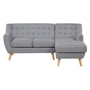 Sofa narożna BELIANI Motala, jasnoszara, 76x140x182 cm