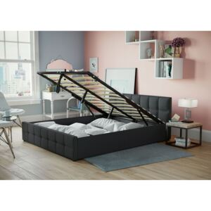 Łóżko tapicerowane do sypialni 140x200 sfg004 czarne