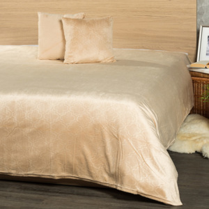 4Home Narzuta na łóżko Salazar beżowy, 220 x 240 cm, 2x 40 x 40 cm