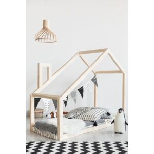 Łóżko w kształcie domku z drewna sosnowego Adeko Mila DM, 90x200 cm