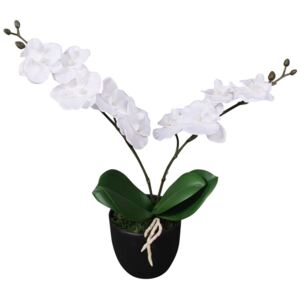 Sztuczna orchidea z doniczką, 30 cm, kolor biały