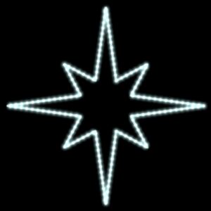 LED gwiazda na czubek choinki, średnica 50 cm, chłodna biel