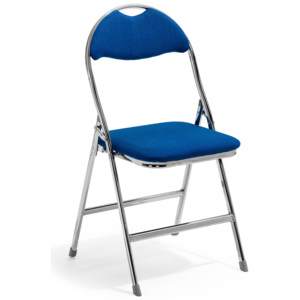 Krzesło składane RENFREW, niebieski, chrom