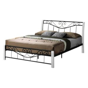 Łóżko metalowe Malakka 160x200 cm biało - czarne