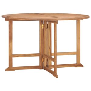 Składany stół ogrodowy, Ø120x75 cm, lite drewno tekowe