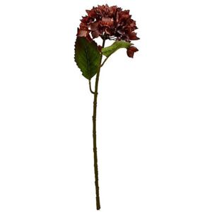 Kwiat sztuczny Hortensia 55x15 cm brązowy
