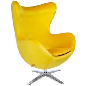 Obrotowy żółty fotel tapicerowany do salonu - Eggi 2X