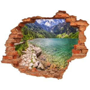 Dziura 3d w ścianie naklejka Morskie oko Tatry